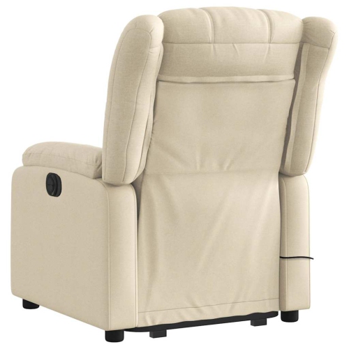 vidaXL Electric Stand up Massage Recliner Chair Cream Fabric