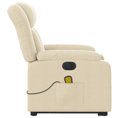 vidaXL Electric Stand up Massage Recliner Chair Cream Fabric