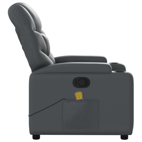 Fauteuil de massage inclinable en similicuir gris de vidaXL