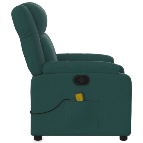 Fauteuil de massage inclinable en tissu vert foncé vidaXL