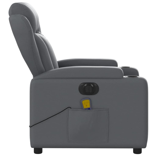 Fauteuil de massage inclinable électrique en similicuir gris vidaXL