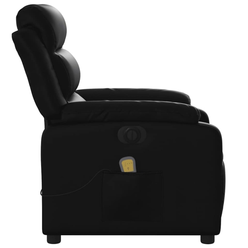 Fauteuil de massage inclinable électrique en similicuir noir vidaXL