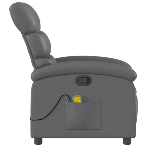 Fauteuil de massage inclinable en similicuir gris de vidaXL