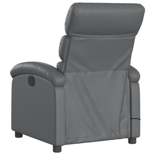 Fauteuil de massage inclinable en similicuir gris de vidaXL