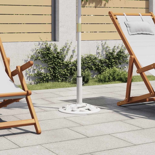 vidaXL 19.8-Pound Round Umbrella Base for 1.4, 1.5, 1.9 Inches Tube, Heavy-Duty Cast Iron White