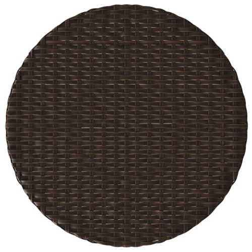 vidaXL 3 Piece Bistro Set with Cushions Brown Poly Rattan