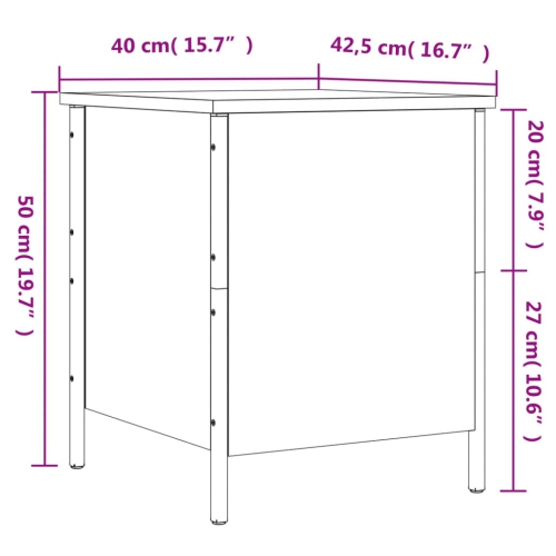 Banc de rangement vidaXL chêne fumé 40 x 42,5 x 50&nbsp;cm bois d'ingénierie