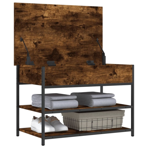 Banc à chaussures en chêne fumé de 70 x 42,5 x 50&nbsp;cm de vidaXL