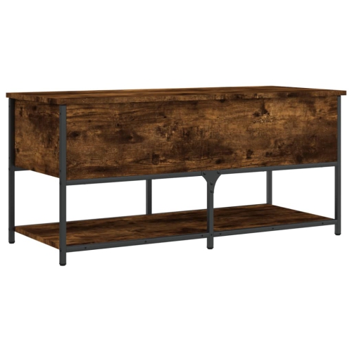 VIDAXL  Storage Bench Smoked Oak 100X42.5X47 Cm Engineered Wood