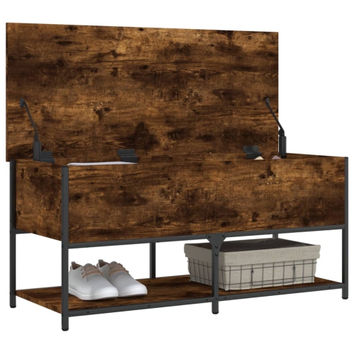 vidaXL Storage Bench Smoked Oak 100x42.5x47 cm Engineered Wood