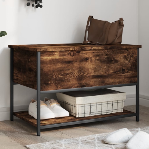 Banc de rangement vidaXL chêne fumé 70 x 42,5 x 47&nbsp;cm bois d'ingénierie