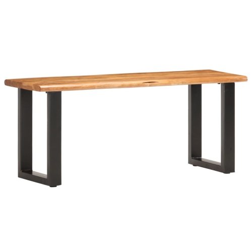 Banc de musculation en bois d'acacia massif et en acier 110&nbsp;cm de vidaXL