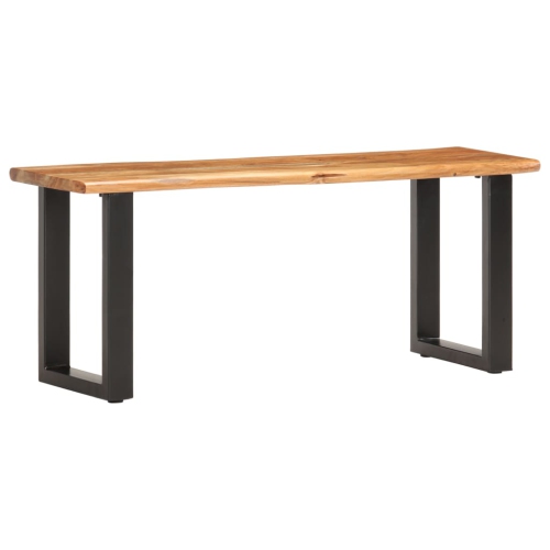 Banc de musculation en bois d'acacia massif et en acier 110&nbsp;cm de vidaXL