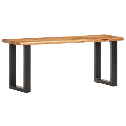 Banc de musculation en bois d'acacia massif et en acier 110&nbsp;cm de vidaXL