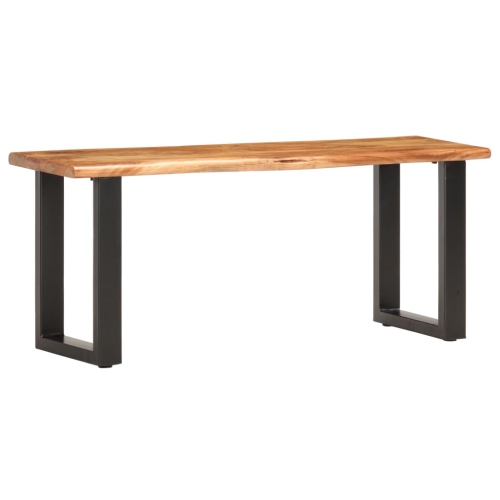 Banc de musculation en bois d'acacia massif et en acier 110&nbsp;cm de vidaXL