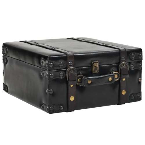 vidaXL Storage Bench 110 cm Black Faux Leather