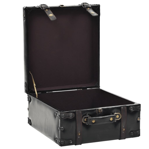 vidaXL Storage Bench 110 cm Black Faux Leather