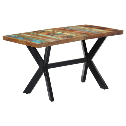 vidaXL Dining Table 55.1"x27.6"x29.5" Solid Reclaimed Wood