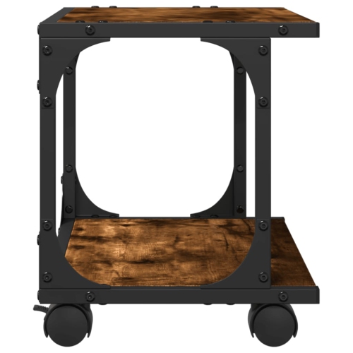 vidaXL Printer Stand 2-Tier Smoked Oak 41x28x33.5 cm Engineered Wood