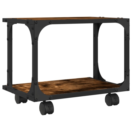 vidaXL Printer Stand 2-Tier Smoked Oak 41x28x33.5 cm Engineered Wood