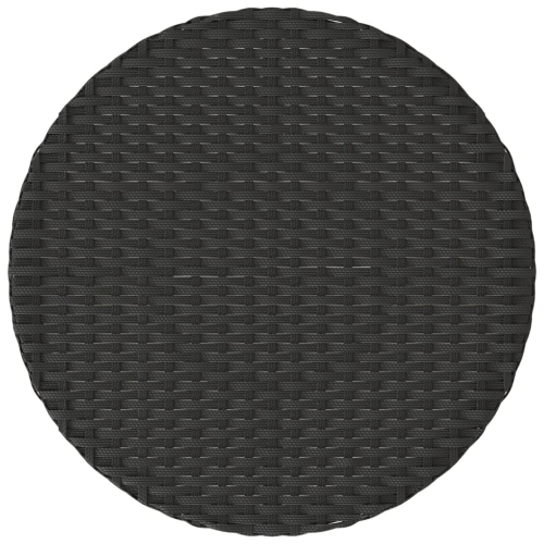 vidaXL 3 Piece Bistro Set with Cushions Black Poly Rattan