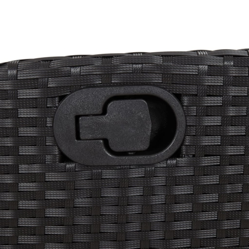 Ensemble de salle à manger de jardin de 7 pièces avec coussins en rotin de polyester noir vidaXL