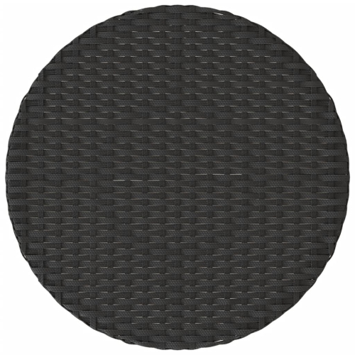 vidaXL 3 Piece Bistro Set with Cushions Black Poly Rattan