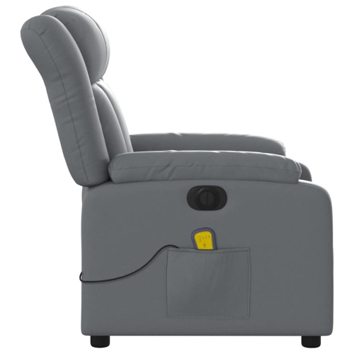 Fauteuil de massage inclinable électrique en similicuir gris vidaXL