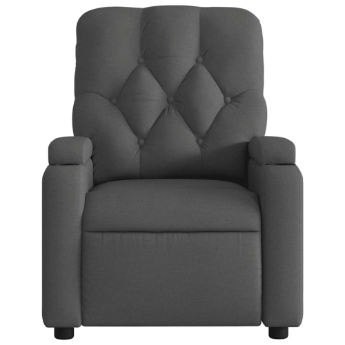 Fauteuil de massage inclinable électrique en tissu gris foncé vidaXL