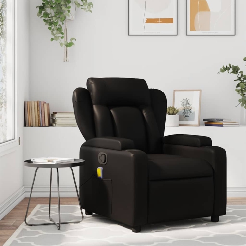 Fauteuil de massage inclinable en similicuir noir vidaXL