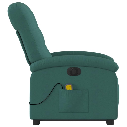 vidaXL Electric Stand up Massage Recliner Chair Dark Green Fabric
