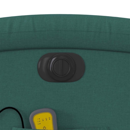 vidaXL Electric Stand up Massage Recliner Chair Dark Green Fabric