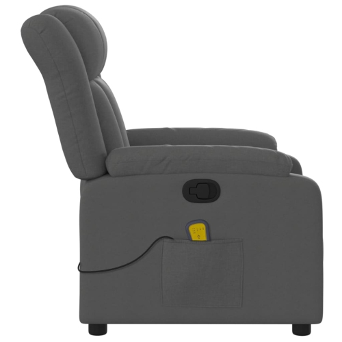 Fauteuil de massage inclinable en tissu gris foncé vidaXL