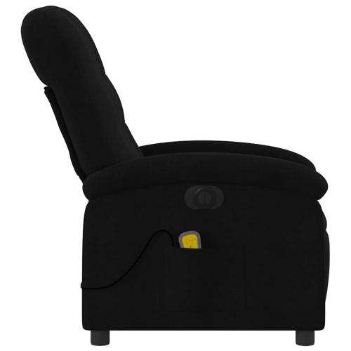 Fauteuil de massage inclinable électrique en tissu noir de vidaXL