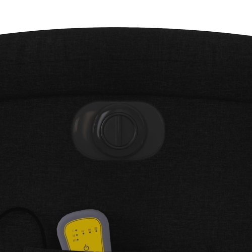 Fauteuil de massage inclinable électrique en tissu noir de vidaXL