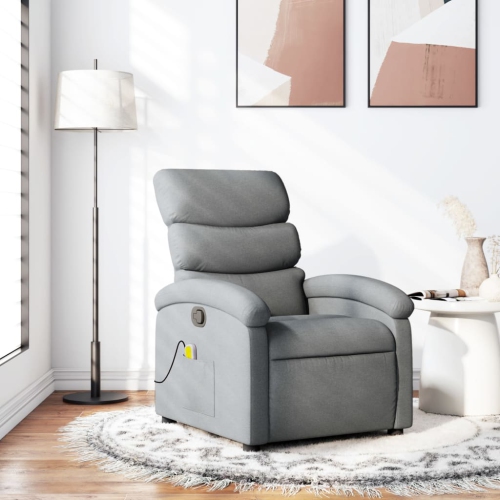 Fauteuil de massage inclinable en tissu gris pâle de vidaXL