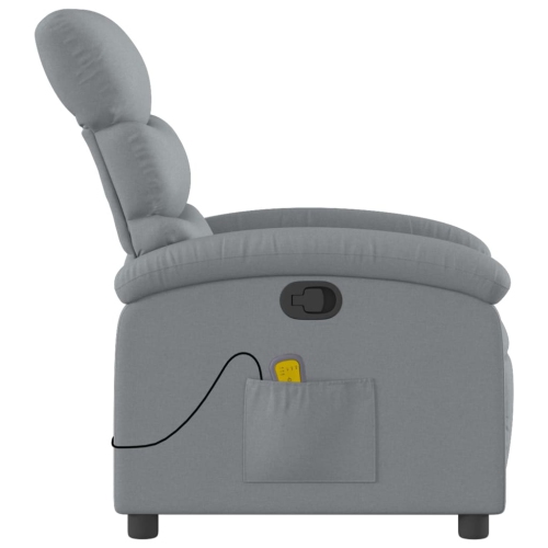 Fauteuil de massage inclinable en tissu gris pâle de vidaXL