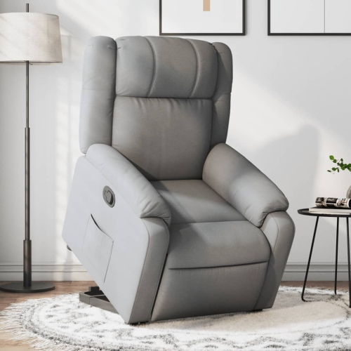 Fauteuil inclinable en tissu gris pâle VidaXL