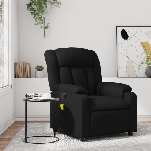 Fauteuil de massage inclinable en similicuir noir vidaXL