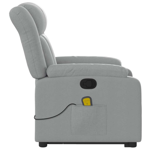 Fauteuil de massage inclinable debout vidaXL en tissu gris pâle