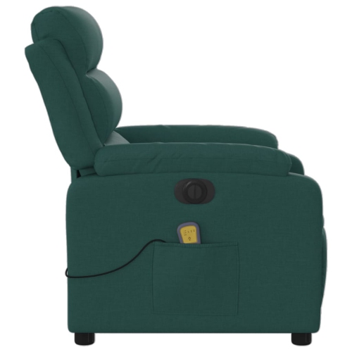 Fauteuil de massage inclinable électrique en tissu vert foncé vidaXL