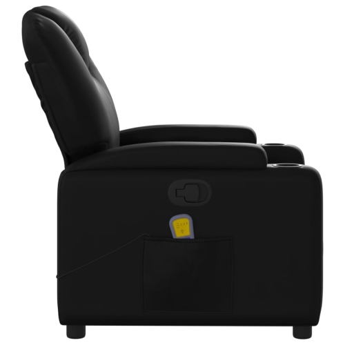 Fauteuil de massage inclinable en similicuir noir vidaXL