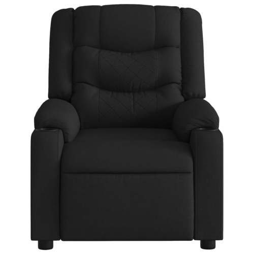 Fauteuil de massage inclinable en tissu noir vidaXL