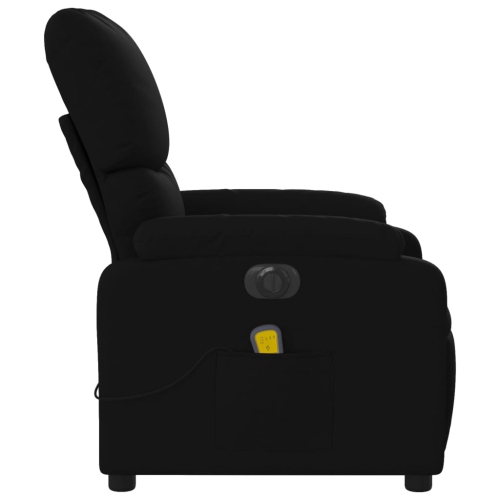 Fauteuil de massage inclinable électrique en tissu noir de vidaXL