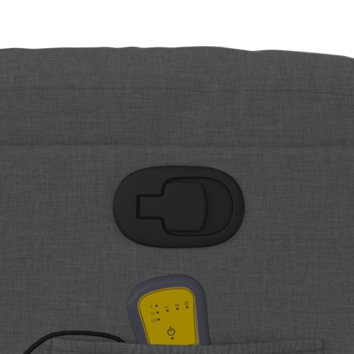 Fauteuil de massage inclinable en tissu gris foncé vidaXL