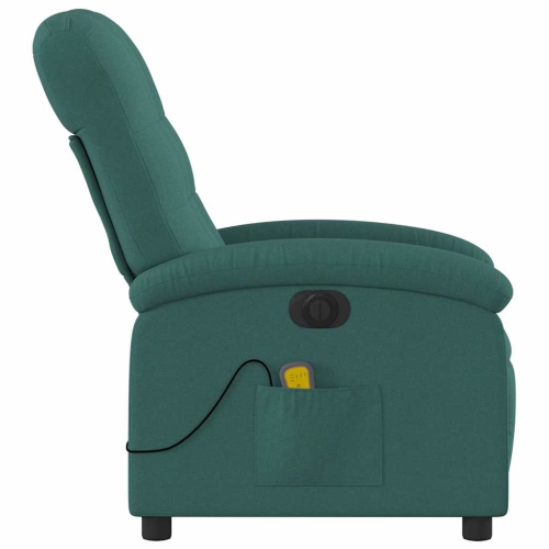 Fauteuil de massage inclinable électrique en tissu vert foncé vidaXL