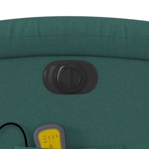 Fauteuil de massage inclinable électrique en tissu vert foncé vidaXL