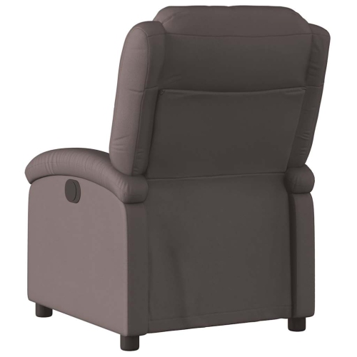 Fauteuil inclinable électrique en cuir véritable brun foncé vidaXL