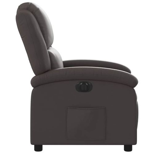 Fauteuil inclinable électrique en cuir véritable brun foncé vidaXL