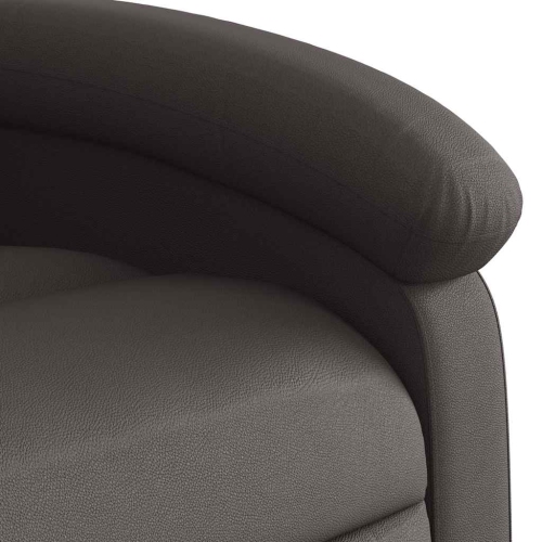 Fauteuil inclinable électrique en cuir véritable brun foncé vidaXL